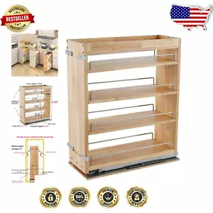 Multi-Use Solid Wood Spice Rack Cabinet Organizer - Space-Saving, 8"W x 21.9"D - Picture 1 of 11