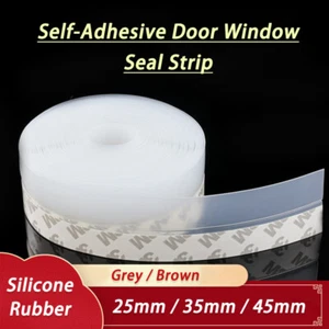Self-Adhesive Door Window Seal Strip Silicone Rubber Weather Stripping Seal Tape - Picture 1 of 9