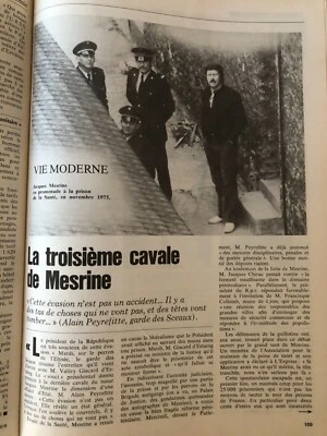 ● Clipping ● JACQUES MESRINE EN CAVALE ● Mai 1978 ● 3 pages - Photo 1/2