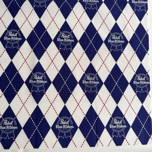 PABST BLUE RIBBON FABRIC BEER Fat Quarter Mad Engine FQ 18" x 22" Cotton Fabric - Picture 1 of 3