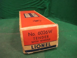ORIGINAL EMPTY BOX FOR LIONEL6026w tender - POSTWAR - NR - Picture 1 of 12