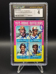 Jim Rice RC HOF 1975 Topps 616 firmado/Agustín/Mangual/Scott CGC/JSA automático - Imagen 1 de 3
