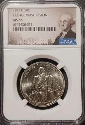 1982-D MS66 George Washington Commemorative Half Dollar NGC Special Label  - Image 1 of 4