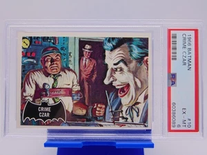 1966 Topps Batman Black Bat Graded Card #10 Crime Czar Vs Joker 8 PSA EX-MT 6 - Bild 1 von 3