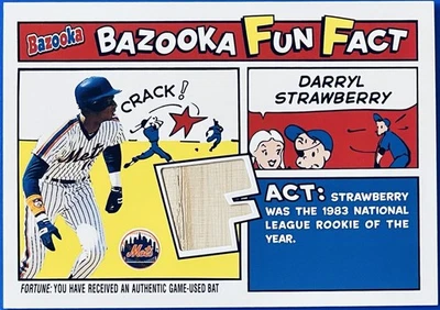 2005 Topps Bazooka Fun Fact Darryl Strawberry #DS Bat Relic, New York Mets - Image 1 of 3