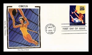 DR JIM STAMPS US COVER CIRCUS TRAPEZE ARTIST FDC COLORANO SILK CACHET - Picture 1 of 2