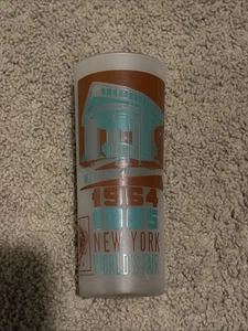 1964/65 New York World's Fair Port Authority Tall Satin Frosted Iced Tea Tumbler - Picture 1 of 4