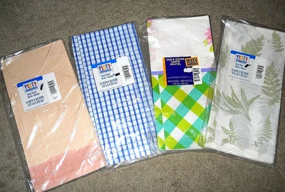 Set of 4 Vintage Hallmark Table Covers 54"x102" Rare Print Tablecloths~NEW w Tag - Image 1 of 4