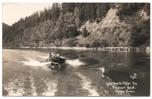 GOLD BEACH ODER/OREGON Postkarte ROGUE RIVER Vergnügungsboot GOLD BEACH MOTOR CO RPPC - Bild 1 von 2