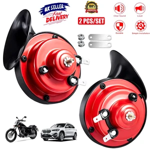 2PCS 300DB Super Loud Train Horns 12V Snail Motorcycle Car Truck Boat Train UK - Picture 1 of 12