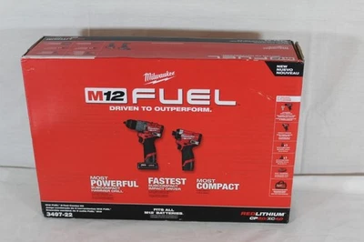 Milwaukee 3497-22 M12 FUEL 12V Li-Ion Brushless Cordless Hammer Drill and Impact - Image 1 of 3