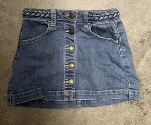 Land’s End Denim Button Front Detail Girls Size 6 Skirt - Picture 1 of 5