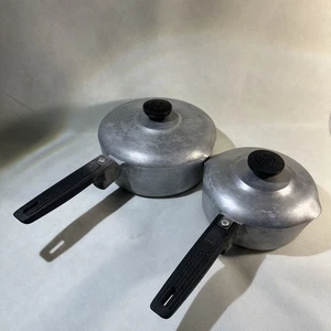 Vintage Magnalite GHC Sauce Pan Set 1 Qt & 2 1/2 Qt Aluminum Pot USA With Lids - Picture 1 of 24