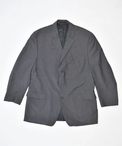 MICHAEL KORS Mens 3 Button Blazer Jacket UK 40 Large Grey Striped Wool GL19 - Picture 1 of 5