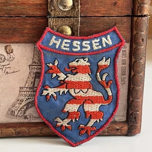 Vintage Patch Hessen Hesse Wiesbaden Coat of Arms Germany Souvenir Badge - Picture 1 of 3