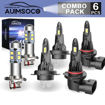 For Volkswagen Cabrio 2000 2001 2002 LED Headlight & Fog Light Bulbs Hi/Lo Combo - Image 1 of 4