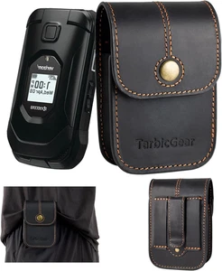 Leder Kyocera Flip Handyhülle mit Gürtelclip, TCL Flip Handyholster für Gürtel, - Bild 1 von 12