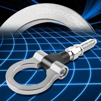 Kit de gancho de reboque dianteiro/traseiro de alumínio prata 7" para 1997-2006 BMW 3/5/7 Series Z3/Z4 - Imagem 1 de 4