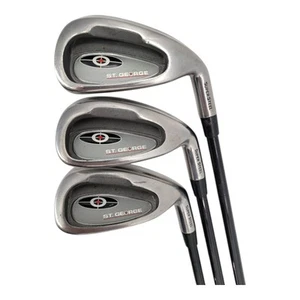 St. George Super Steel Irons 5 8 9 Golf Club Set RH Mens R-Flex Graphite Shaft - Picture 1 of 8