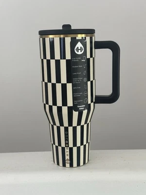 NWT Hydrojug Black Tie Black White Gold Traveler Cup 40oz Tumbler SOLD OUT - Image 1 of 4