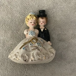 Vintage Figurine Josef Original Bride Groom Cake Topper 4” - Picture 1 of 6