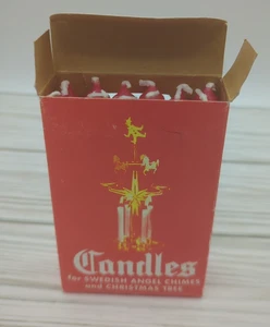 Weihnachtskerzen Schwedisches Engel Glockenspiel Vintage 12 Kerzen Set OVP rot - Bild 1 von 3