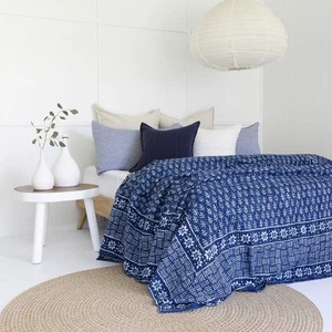 Eva Indian Kantha Quilt Blanket – Cosy Throw - Picture 1 of 3