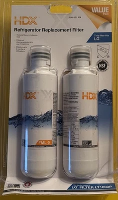 HDX FML-5 Refrigerator Water Filter Replacement for LG LT 1000P (2-Pack).  - Image 1 of 4