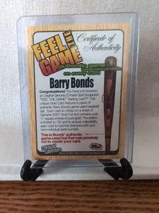 Mazza da baseball 2000 23KT Gold Feel The Game Barry Bonds carta errore fronte vuoto - Foto 1 di 2