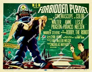 ROBBY THE ROBOT 1956 FORBIDDEN PLANET - 11 X 14 TITLE LOBBY CARD # 1 TC - Bild 1 von 1