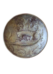 Teller Dionysos auf dem Schiff Bronze 100% Griechische Mythologie Knossos Shop - Bild 1 von 2