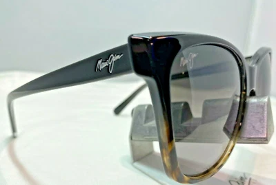 MAUI JIM ALEKONA MJ 793-02T BLACK TOKYO TORTOISE GREY POLARIZED SUNGLASSES 9.9 - Image 1 of 4