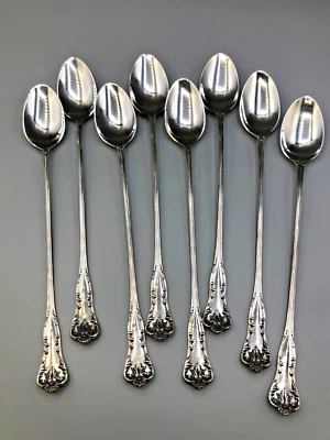 Juego de 8 cucharaditas heladas Chatelaine by Lunt de plata de ley 8 3/8" Foto 1 de 4