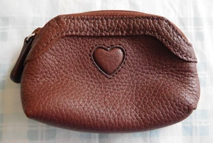Brighton Brown Pebbled Leather Coin Purse Small Zip Zipper Wallet - Picture 1 of 4