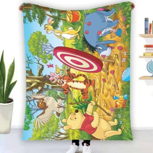 Disney Winnie The Pooh Soft Warm Single-Side Printing Flannel Fleece Blanket - Picture 1 of 3