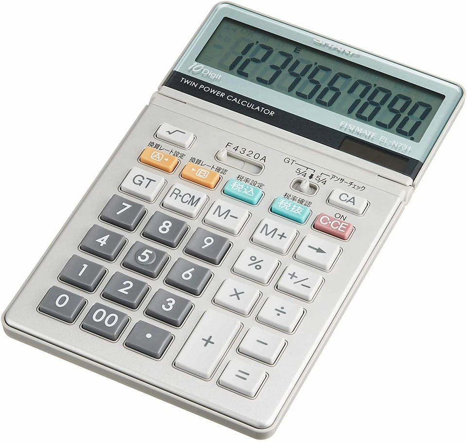 Sharp Design Calculator Glass Top EL-N731-X Nice Size - Image 1 of 3