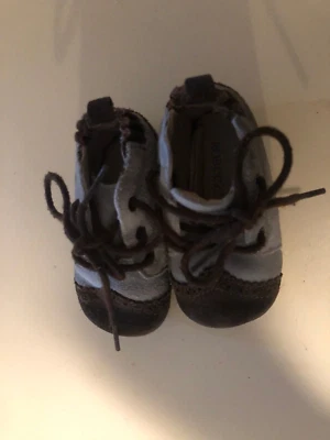 ZAPATOS CUNA BEBÉ NIÑO ROBEEZ CUERO AZUL TALLA 3-6 MESES Foto 1 de 4