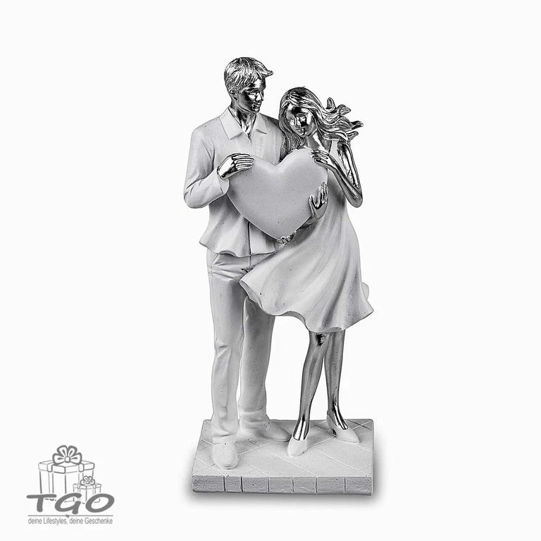 Formano Dekofigur Paar mit Herz aus Kunststein 25cm-704030 - Bild 1 von 1