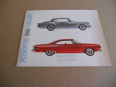 Новая из старых запасов оригинальная дилерская НЕБОЛЬШАЯ брошюра 1961 Plymouth & Valiant - Изображение 1 из 4
