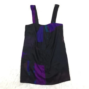 Banana Republic Womens Dress Sz 6 Shift Stretch Silk Black Purple NWT - Picture 1 of 11