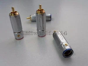 4Pc Copper RCA Connector Plug Gold Plated audio hifi  - Picture 1 of 4