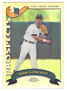 2002 Topps Traded Chrome Refractor #214 Juan M Gonzalez Detroit Tigers RC BV$4 - Picture 1 of 1