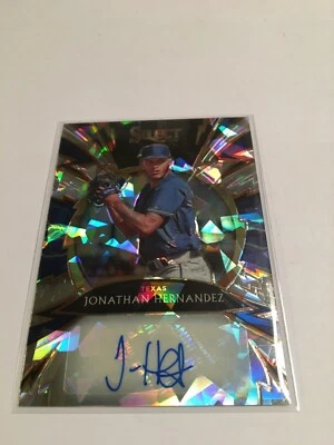 2020 Select Cracked Ice Sparks Signatures Jonathan Hernandez /25 - Texas Rangers - Image 1 of 4