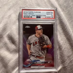 2018 Topps Chrome Pink Refractor Mike Trout Angels PSA 10 GEM MINT