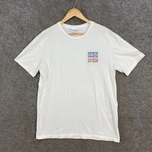 Zara Mens Shirt Size M Medium White Short Sleeve Crew Neck T-Shirt Cotton 9610 - Picture 1 of 12