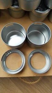 Magnetized small metal  covered containers.  2 1/8" high x 2 3/8" wide - Picture 1 of 6