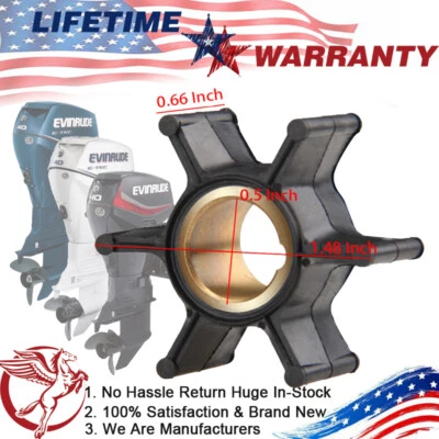 Impulsor de bomba de agua fueraborda Johnson Evinrude OMC 9.9 15HP Sierra 18-3050 386084 Foto 1 de 4