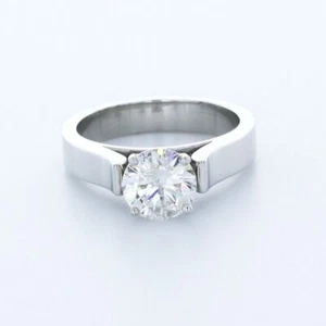 2.4CT NATURAL DIAMOND G/VS2 ROUND CUT PLATINUM 4-PRONG CLASSIC SOLITAIRE RING - Picture 1 of 7