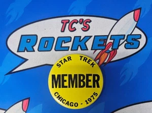Vintage 1975 Pop Culture Star Trek Chicago Member Pinback Button - Picture 1 of 3