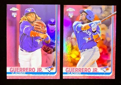 2019 Topps Chrome Vladimir Guerrero Jr. PINK REFRACTOR RC LOT #201 + #21 UPDATE - Image 1 of 2